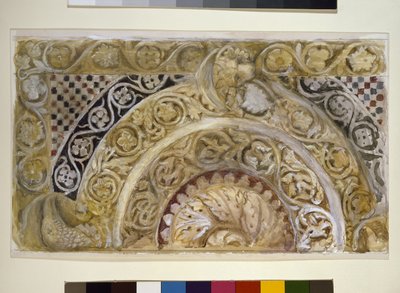 Estudio de un Panel en la Fuente del Baptisterio, Pisa, 27 - 29 de abril de 1872 de John Ruskin